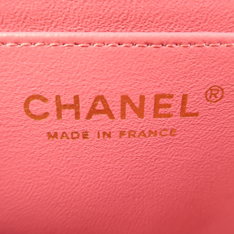 CHANEL 羊皮皮革Chain Shoulder金扣肩背袋-10