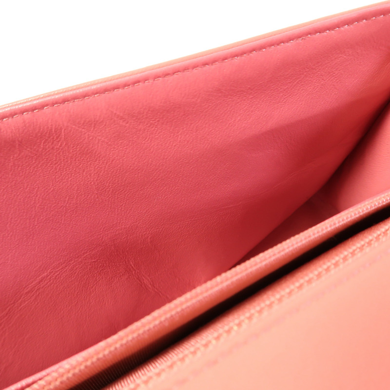 CHANEL 羊皮皮革Chain Shoulder金扣肩背袋-13