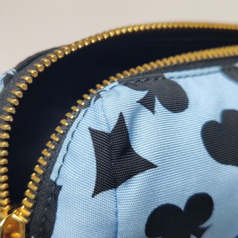 Miu Miu 羊皮 尼龍布 印花 字母 logo 手拿包-10