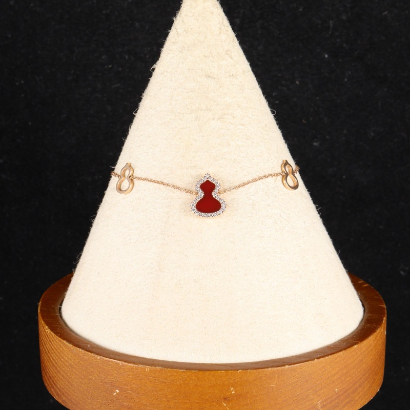 Qeelin(麒麟珠寶) Wulu 葫蘆 紅瑪瑙 手鏈 葫蘆鏈條 18K玫瑰金/鑽石 S-M碼 玫瑰金 鏈條 18K 鏈條 18K-0