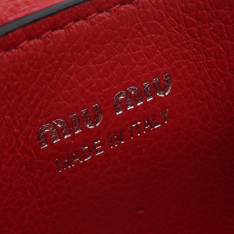 Miu Miu 牛皮 純色 字母 logo 水鑽 裝飾 流蘇 斜挎包 單肩包-7