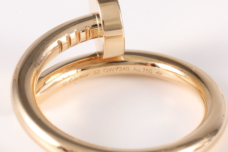 CARTIER(卡地亞) JUSTE UN CLOU 釘子戒指 18k 18K黃金 52 黃金-5