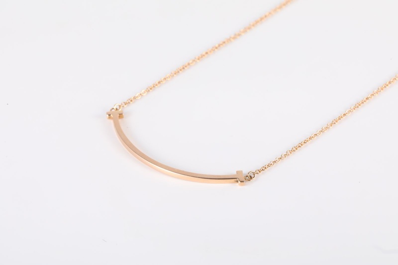 TIFFANY&CO(蒂芙尼) Tiffany T 微笑項鏈 小號 18K玫瑰金 項鏈 玫瑰金-2