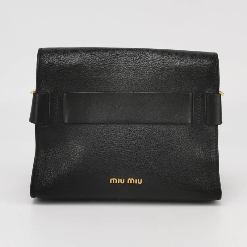 Miu Miu 羊皮 純色 旋扣 翻蓋 斜背包 單肩包-2