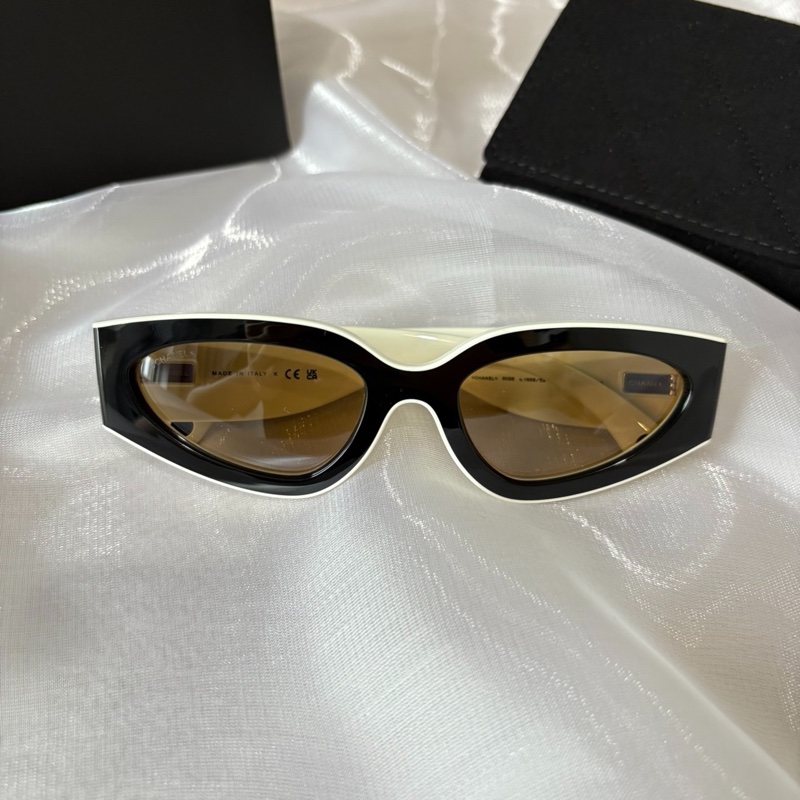 全新代購！Chanel 香奈兒 CH6065 黑白色太陽眼鏡 墨鏡-1