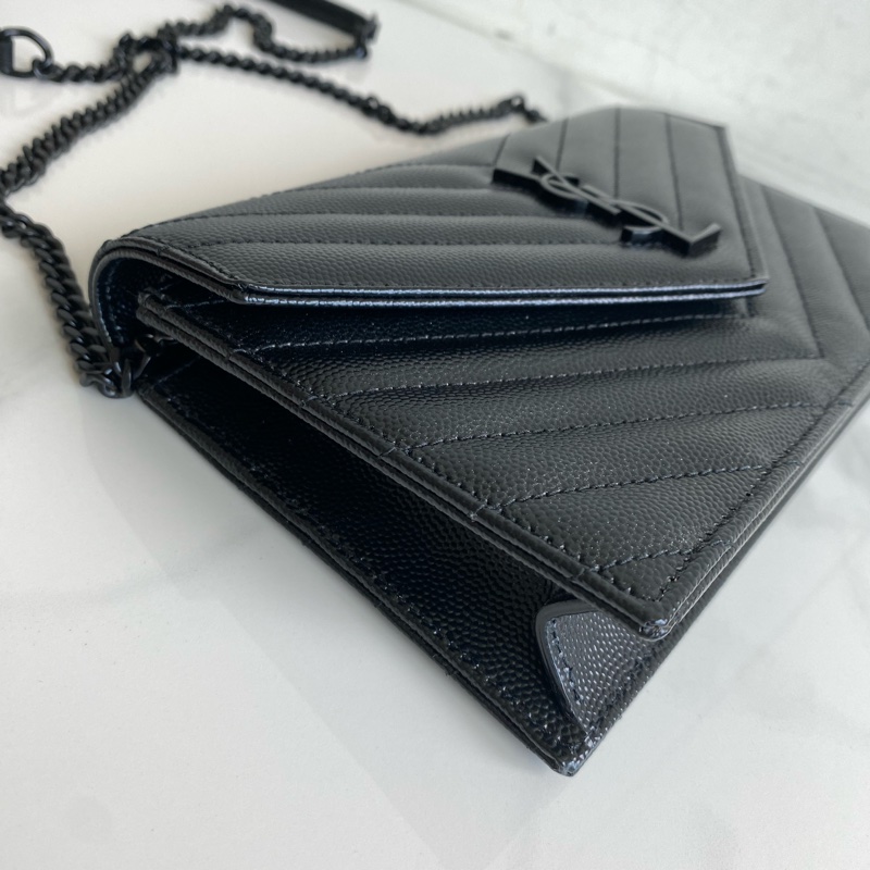 Ysl 黑色荔枝皮woc ( so black)-4