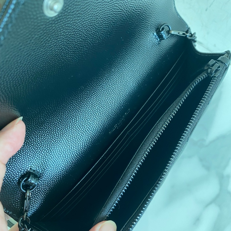 Ysl 黑色荔枝皮woc ( so black)-8