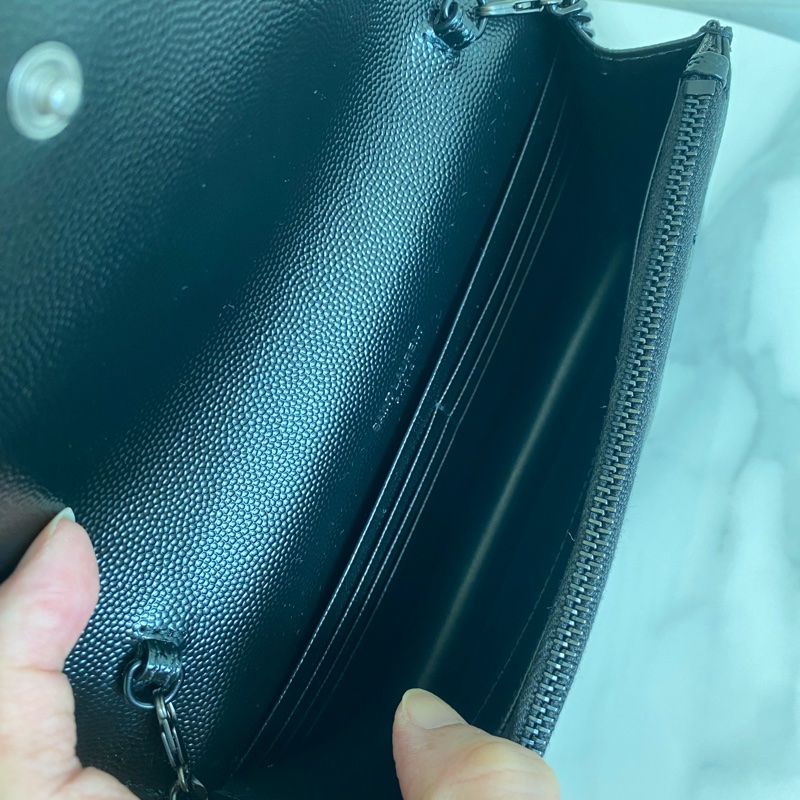 Ysl 黑色荔枝皮woc ( so black)-9