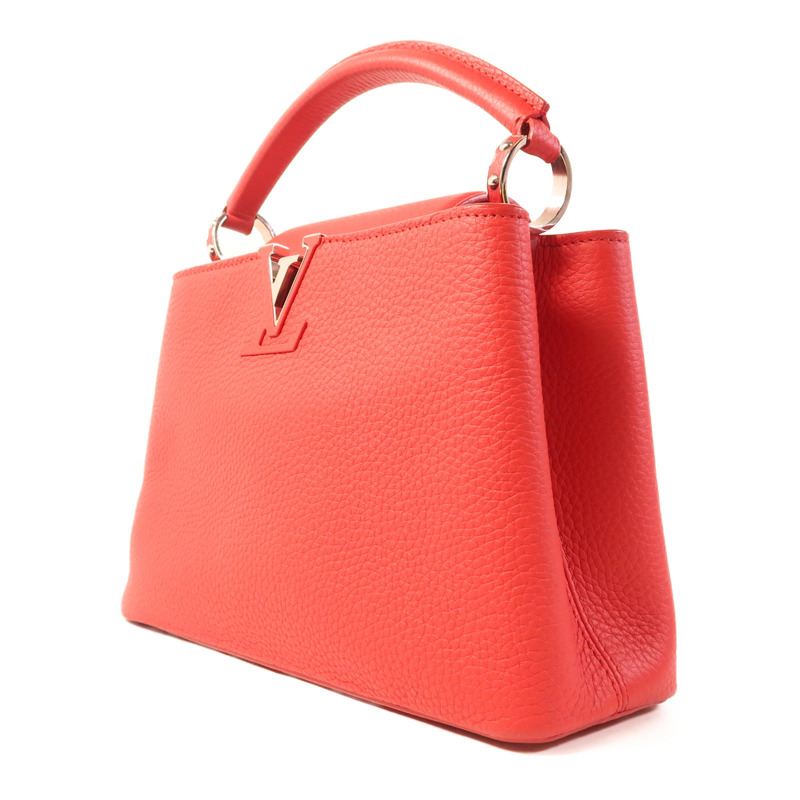 LOUIS VUITTON Taurillon Capucines BB銀扣手挽肩背兩用袋-2