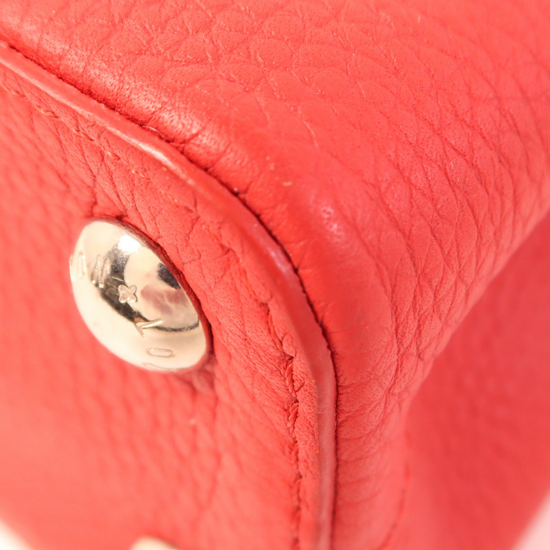 LOUIS VUITTON Taurillon Capucines BB銀扣手挽肩背兩用袋-5