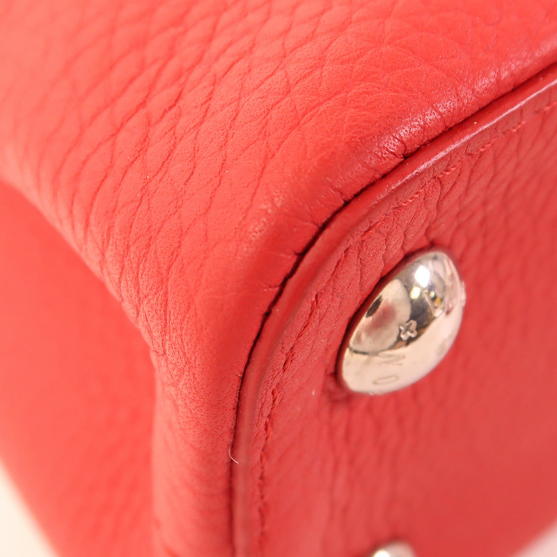 LOUIS VUITTON Taurillon Capucines BB銀扣手挽肩背兩用袋-6