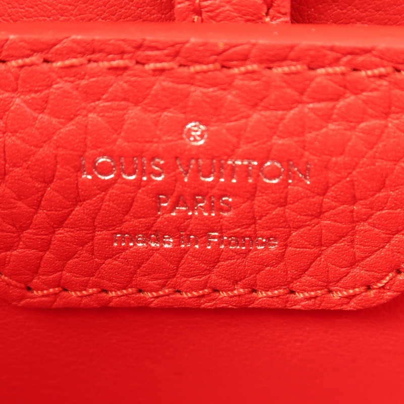 LOUIS VUITTON Taurillon Capucines BB銀扣手挽肩背兩用袋-10