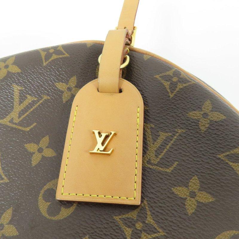 LOUIS VUITTON Monogram Chapeau Souple MM金扣肩背袋棕色-11