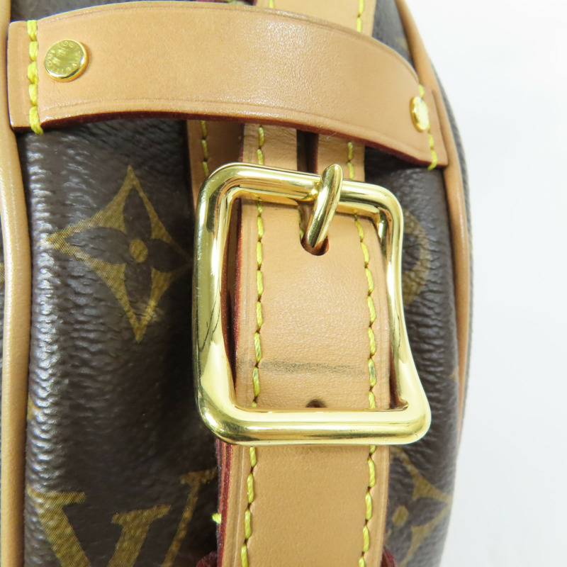LOUIS VUITTON Monogram Chapeau Souple MM金扣肩背袋棕色-12