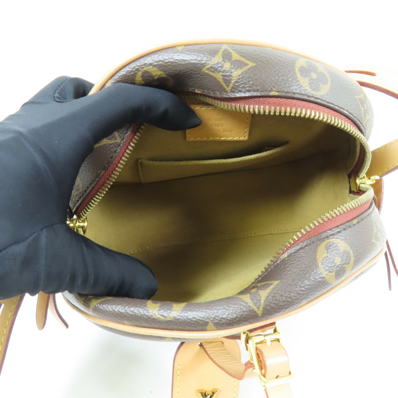 LOUIS VUITTON Monogram Chapeau Souple MM金扣肩背袋棕色-13