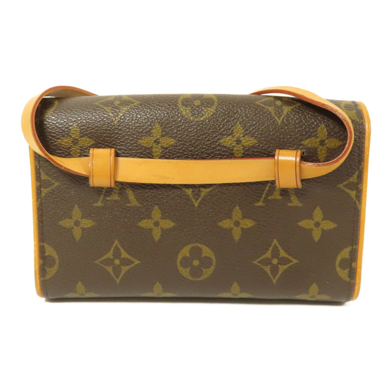 LOUIS VUITTON Monogram Pochette Florentine金扣腰包棕色-1