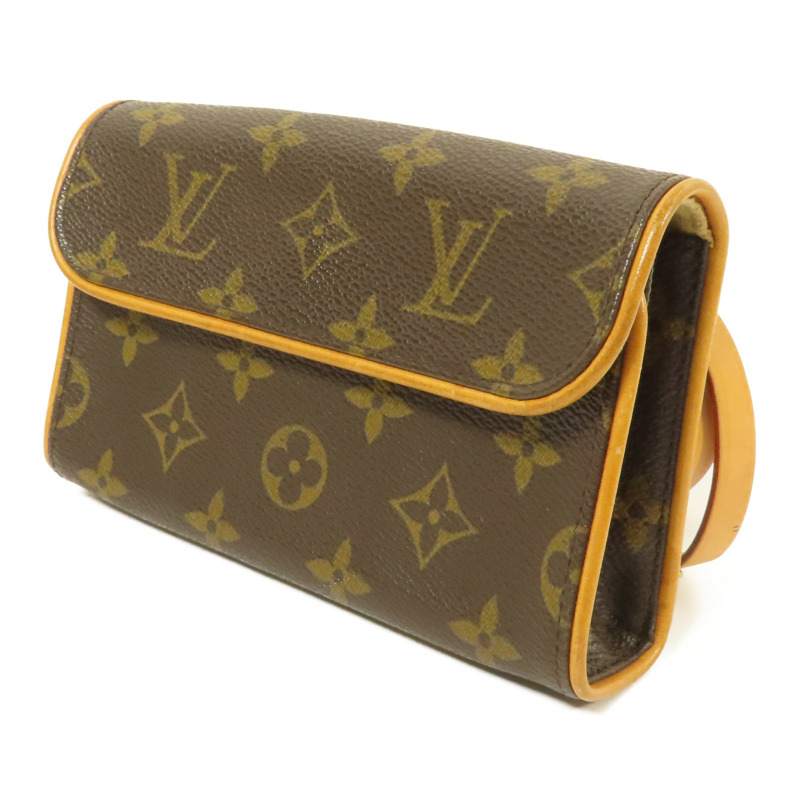 LOUIS VUITTON Monogram Pochette Florentine金扣腰包棕色-2