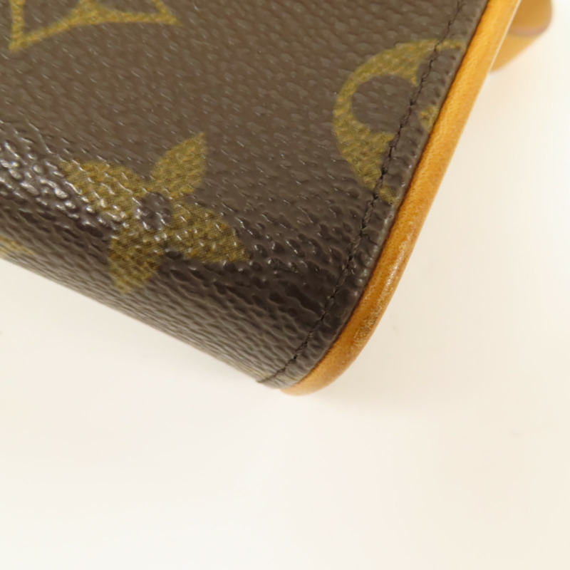 LOUIS VUITTON Monogram Pochette Florentine金扣腰包棕色-5
