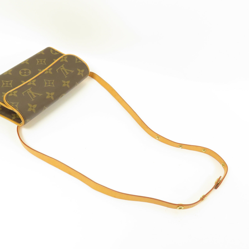 LOUIS VUITTON Monogram Pochette Florentine金扣腰包棕色-8