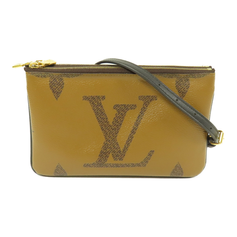LOUIS VUITTON Monogram Giant Reverse Double Zip Pochette金扣肩背袋-0