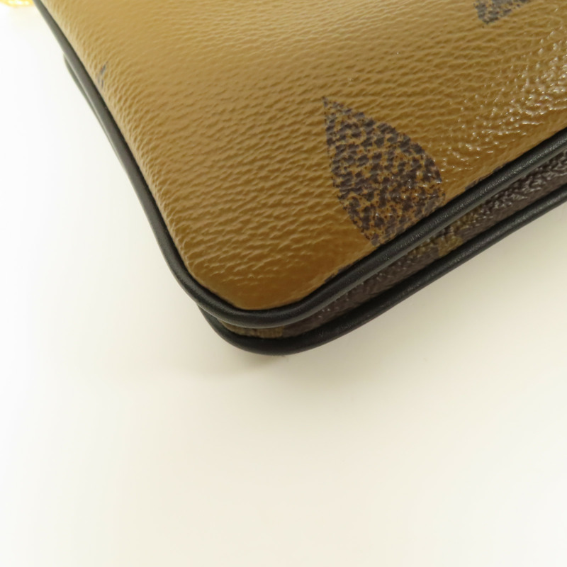 LOUIS VUITTON Monogram Giant Reverse Double Zip Pochette金扣肩背袋-4