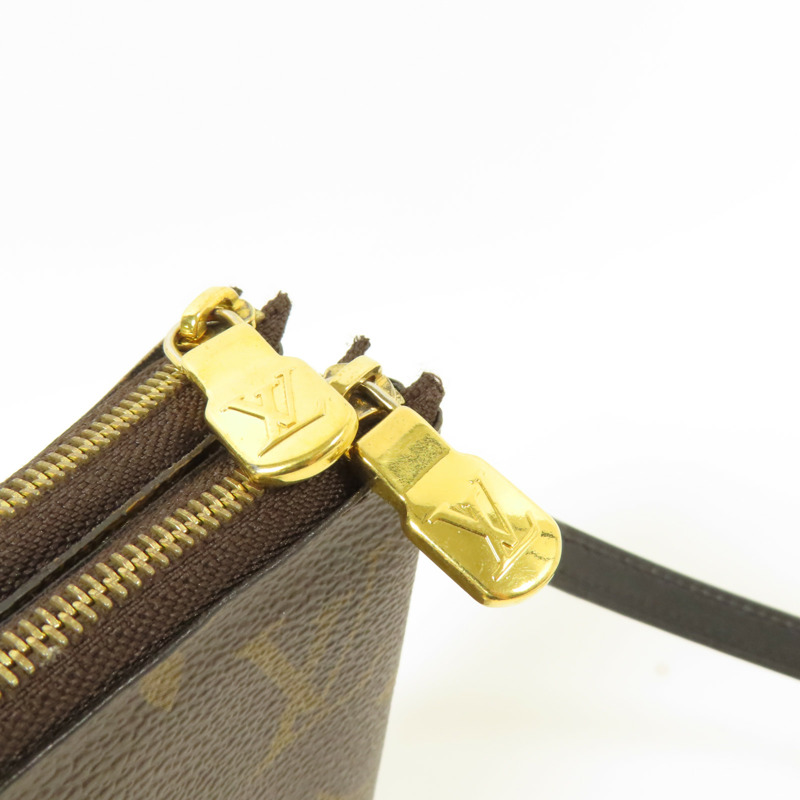 LOUIS VUITTON Monogram Giant Reverse Double Zip Pochette金扣肩背袋-9