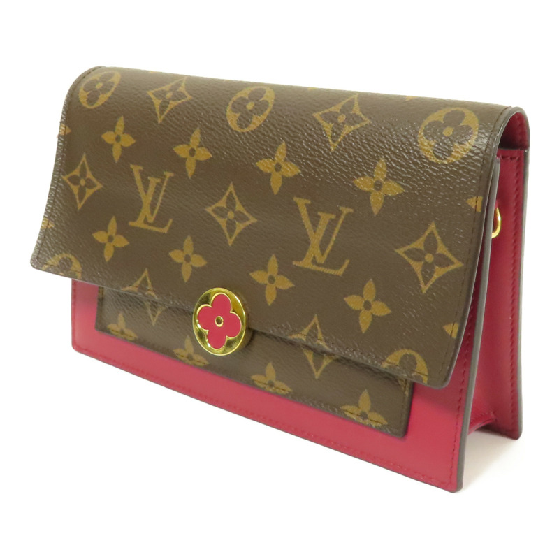 LOUIS VUITTON Monogram Portefeuille Flore金扣鏈帶肩背袋-2