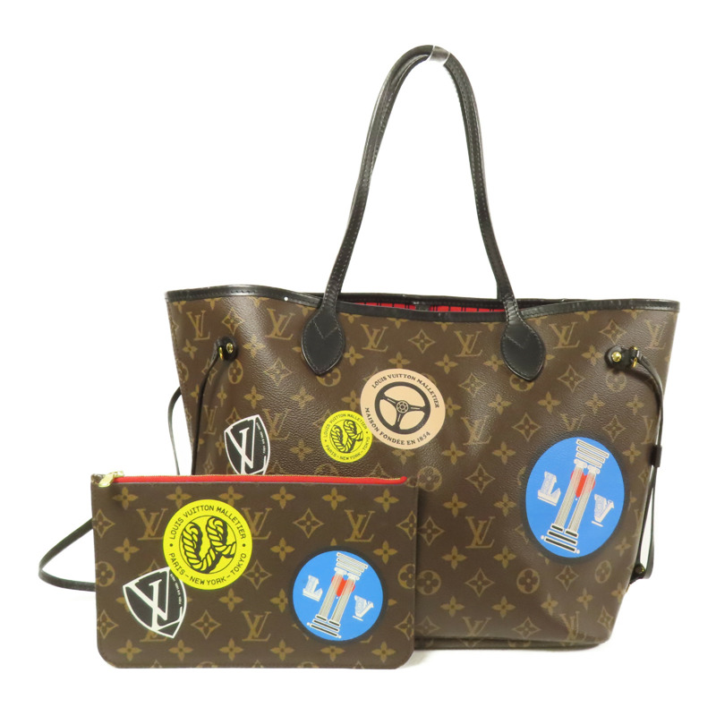LOUIS VUITTON Monogram Macassar World Tour Neverfull MM手挽袋-0