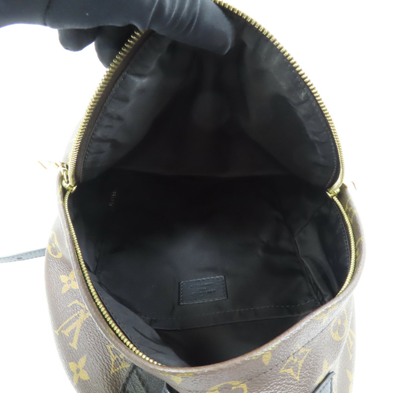 LOUIS VUITTON Monogram Macassar Palm Springs PM金扣背包-11