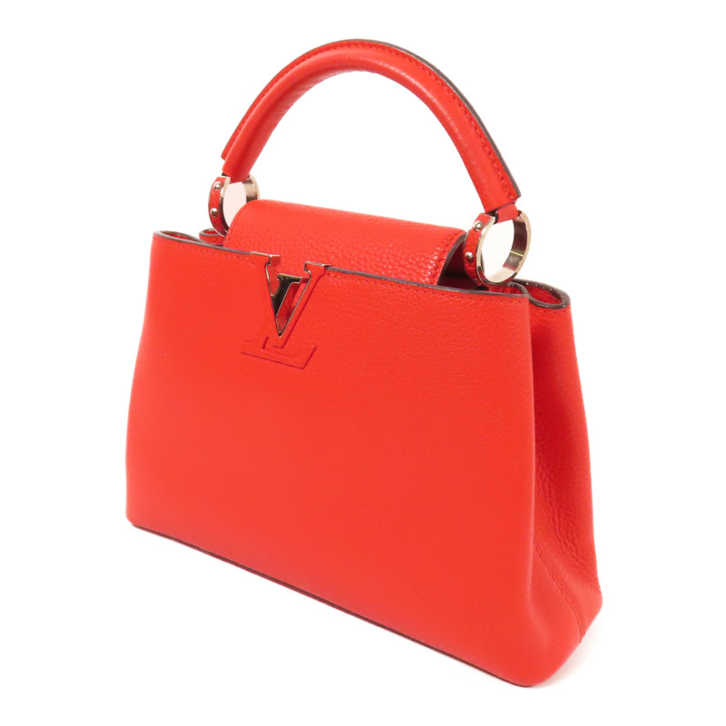 LOUIS VUITTON Taurillon皮革Capucines BB銀扣手挽肩背兩用袋-2