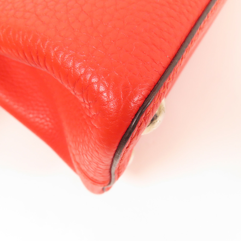 LOUIS VUITTON Taurillon皮革Capucines BB銀扣手挽肩背兩用袋-6