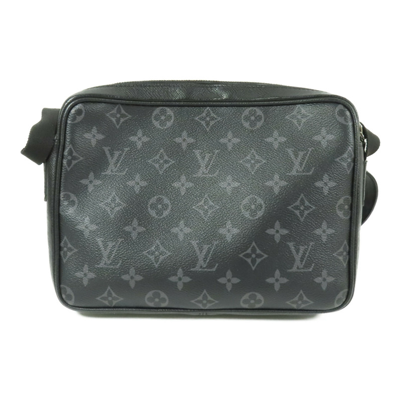 LOUIS VUITTON Monogram Eclipse/Taiga Outdoor Messenger銀扣肩背袋-1