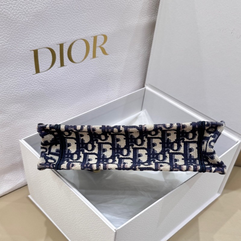 Dior迪奧老花藍色刺繡mini tote托特包 手提包-5