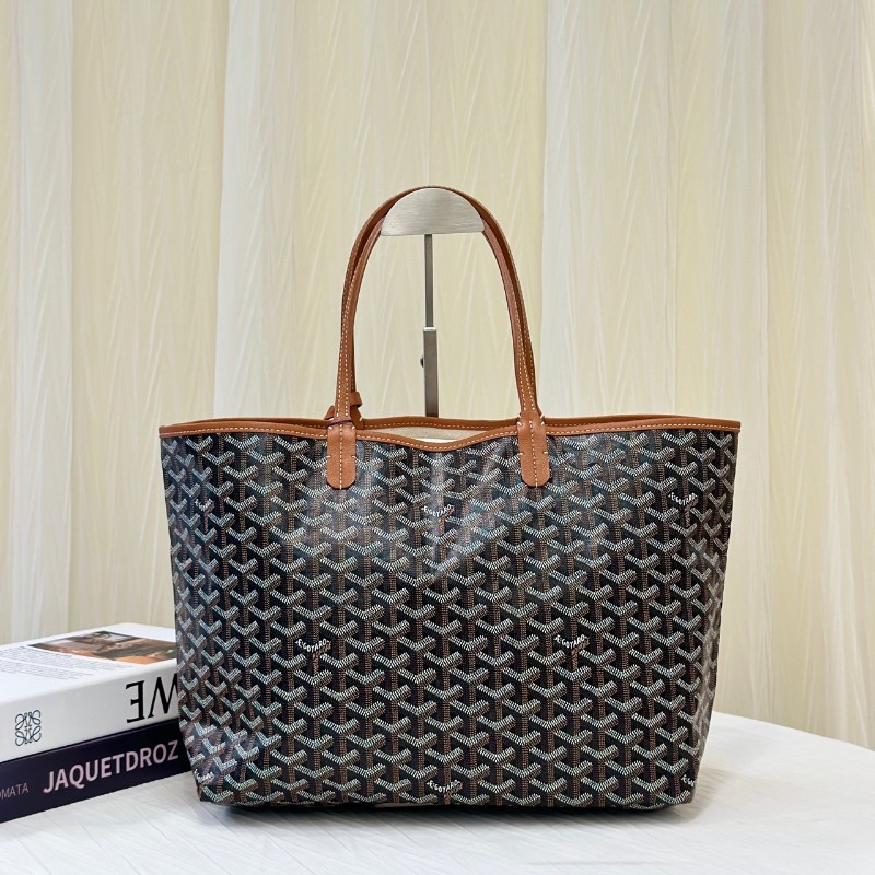 Goyard 購物袋子母托特包中號 棕色tote肩背包-5