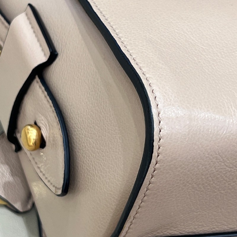 Prada奶茶色十字紋牛皮手提斜挎包 尺寸26*22cm-18