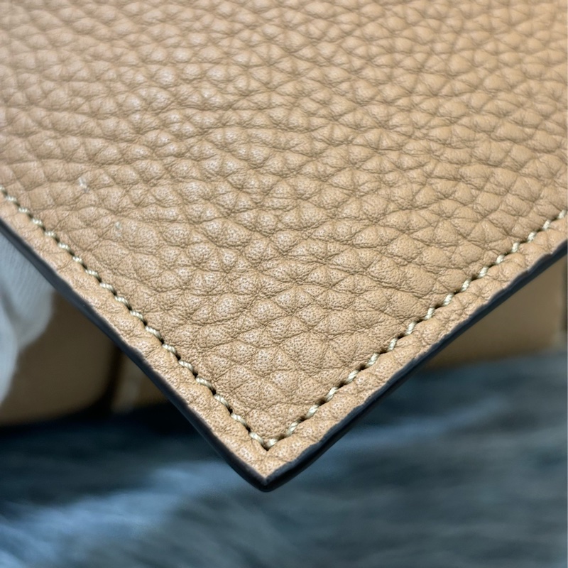 TODS DI BAG 奶茶色荔枝皮 手提包肩背包斜背包2用包保齡球包波士頓包-32