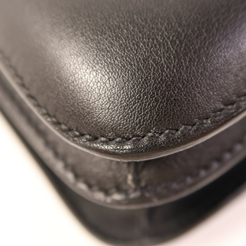 HERMES Swift皮革Constance Elan金扣肩背袋Noir-6