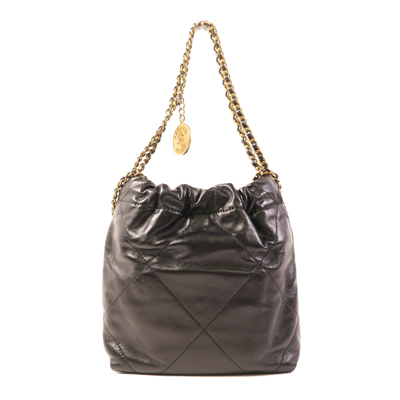 CHANEL 牛皮皮革Chanel 22 Mini金扣鏈帶手挽肩背兩用袋-1