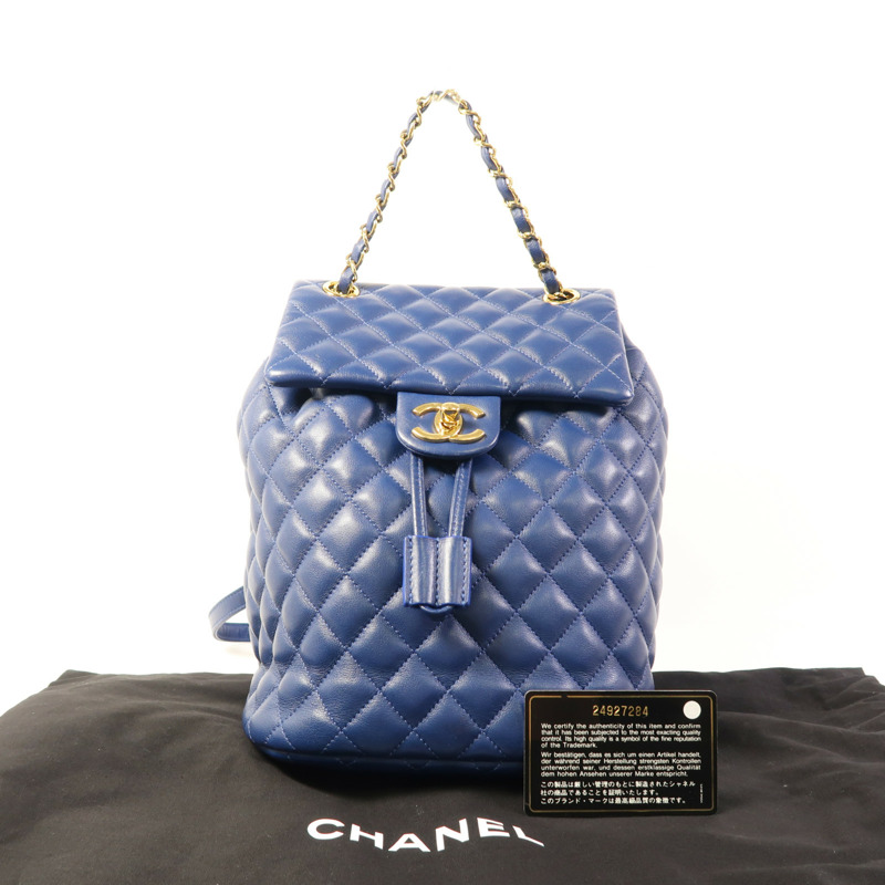 CHANEL 羊皮皮革Urban Spirit Backpack金扣背包-13