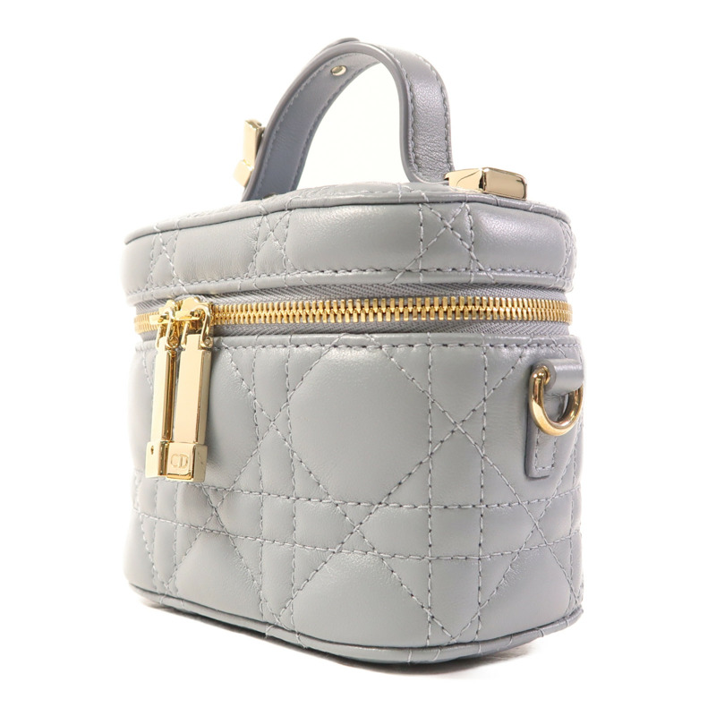 Dior 羊皮皮革Cannage Vanity金扣手挽肩背兩用袋-2