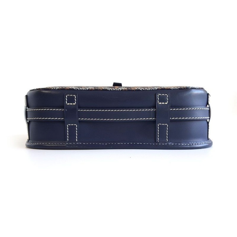 GOYARD 小號藍色老花Belvedere郵差包肩背包斜背包 中性款-4