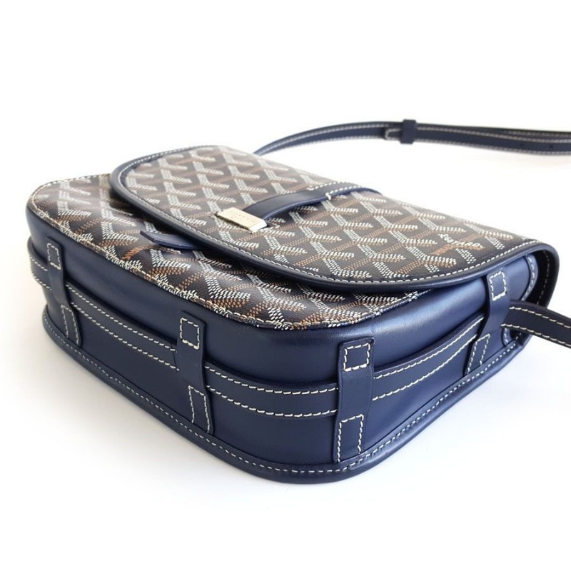 GOYARD 小號藍色老花Belvedere郵差包肩背包斜背包 中性款-6