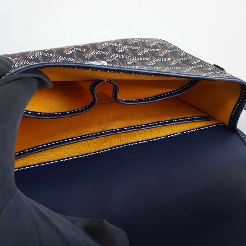 GOYARD 小號藍色老花Belvedere郵差包肩背包斜背包 中性款-7