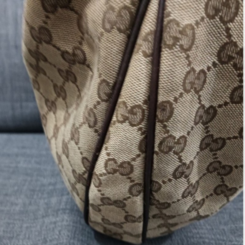 GUCCI HOBO雙蝴蝶結五金標誌設計肩背包，附贈原廠咖啡色絨布保護袋！-2