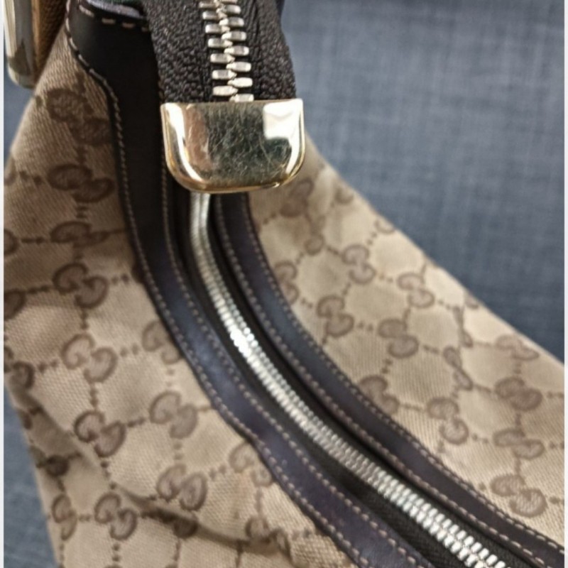 GUCCI HOBO雙蝴蝶結五金標誌設計肩背包，附贈原廠咖啡色絨布保護袋！-9