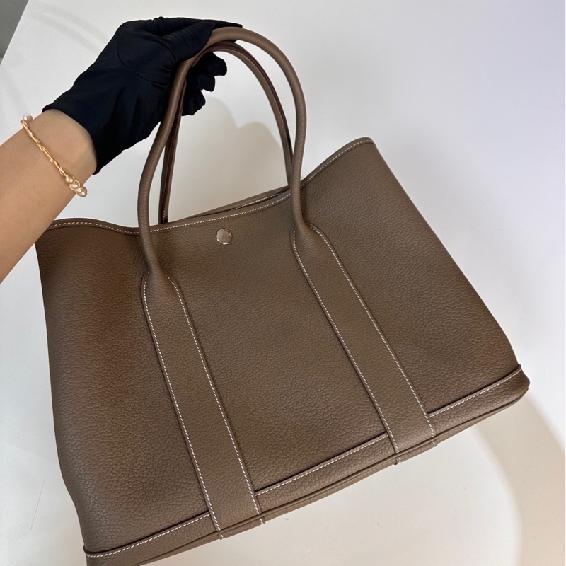 全新閒置Hermès Garden Party 36大象灰-5