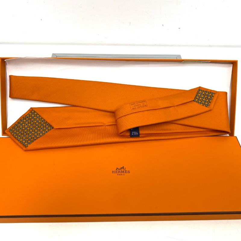 超級新❤️🉑送禮Hermes愛馬仕 愛馬仕橙 領帶 顏色顯白 🈶盒子-2