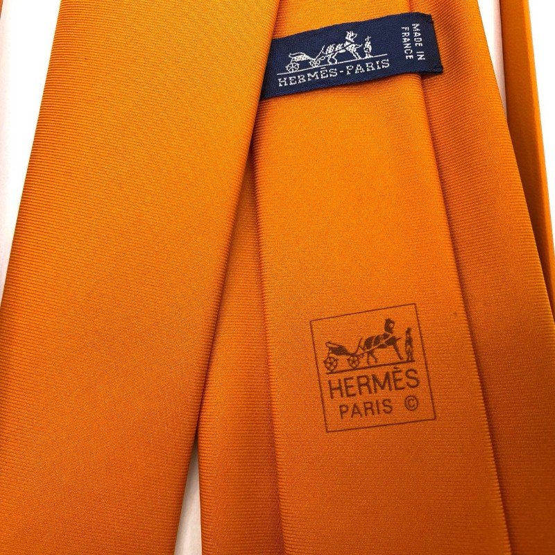 超級新❤️🉑送禮Hermes愛馬仕 愛馬仕橙 領帶 顏色顯白 🈶盒子-5