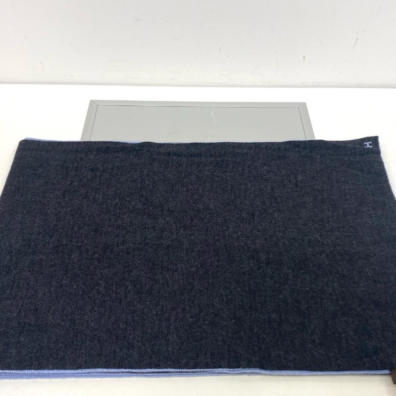 🉑送禮 Hermes愛馬仕藍黑拼色 羊絨真絲混紡圍巾 尺寸30x180cm🈶盒子-3