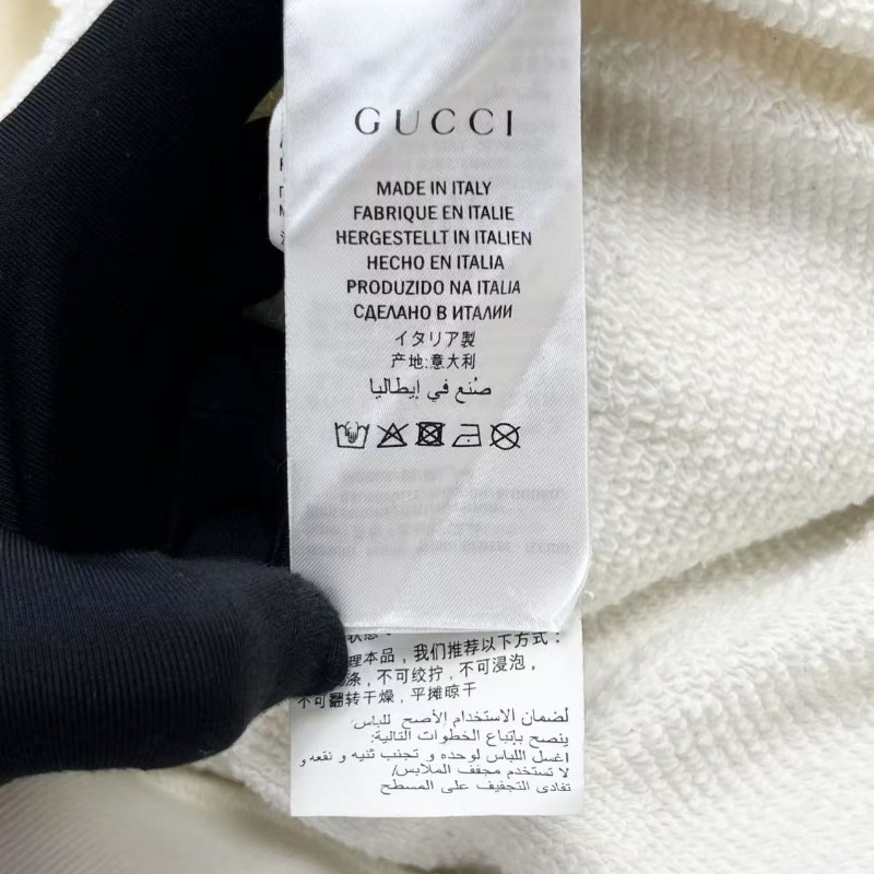 Gucc古馳 米白色 塗鴉雙G腰帶字母logo衛衣 os m碼 男女同款-4